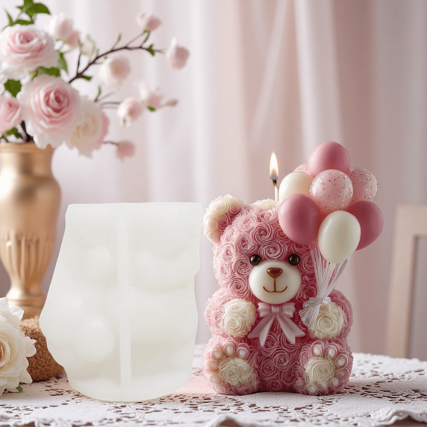 Image of Elastoc Balloon Candle Making Mold - Romantic Silicone Mold For Valentine's Decor & Proposals, & Reusable For Epoxy Resin, Clay & Plaster Crafts - Perfect For Couples & Romantic Gifts