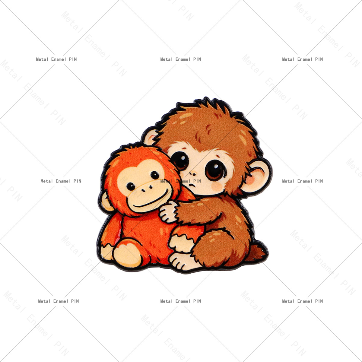 TEMU 1pc Monkey Enamel Pin Cartoon Lapel Pins For Backpacks Gift Cute Things Brooches Badges On Backpack Brooch For Clothes Jewelry