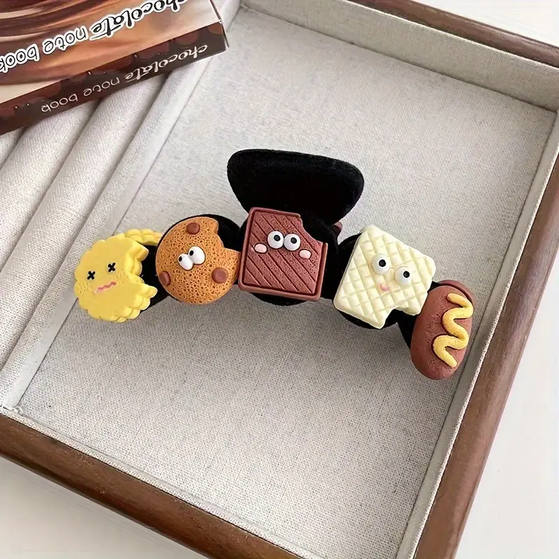 4pcs wave color block claw clip large hair clips for womens high end back head accessories Product details 6