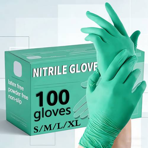dark green disposable household nitrile gloves reusable elastic suitable for holiday gifts home cleaning kitchen dishwashing and hairdressing cleaning gloves chore gloves