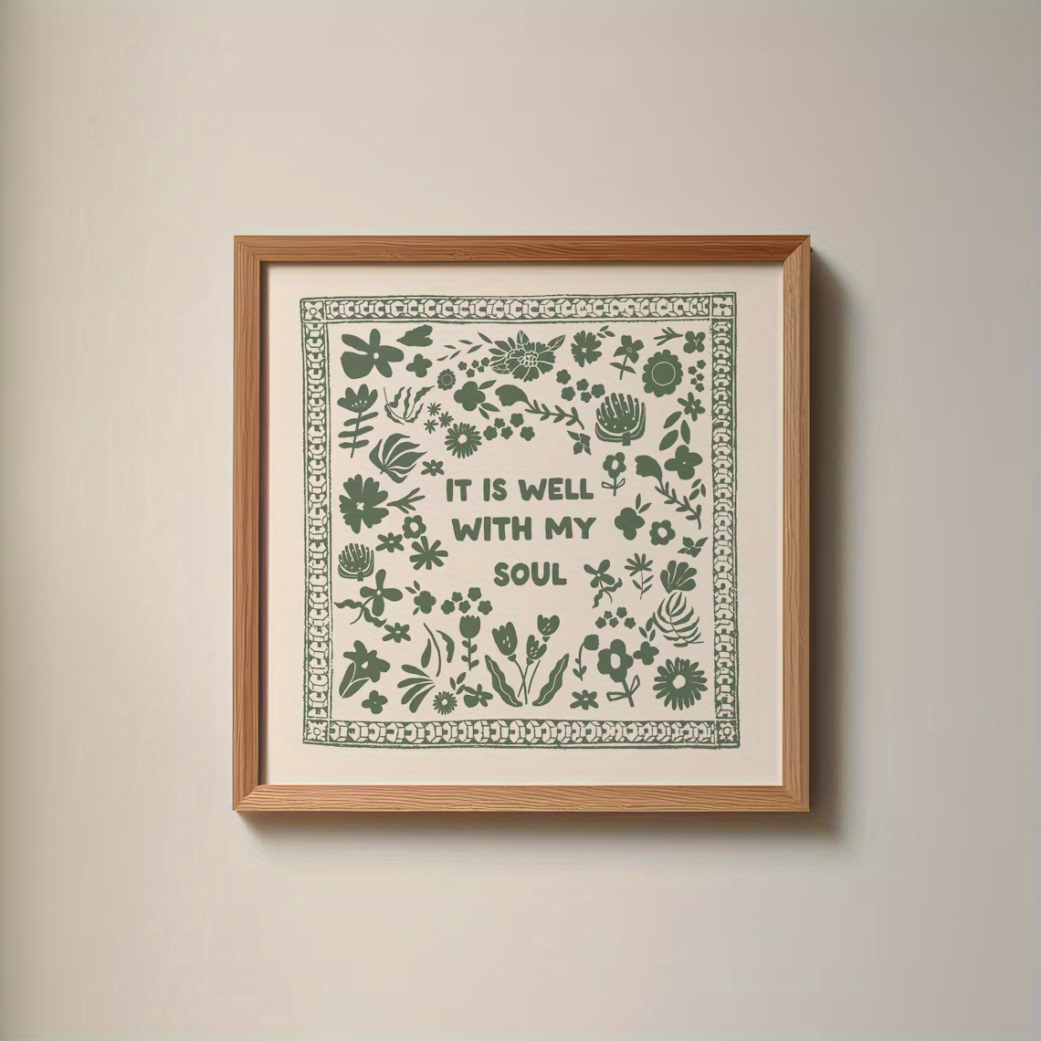 TEMU 1pc, Wall Arts, Vintage Posters, Forest Green Prints, Wall Art, , Christian Illustrations, Living Room Art, Kitchen Unframed