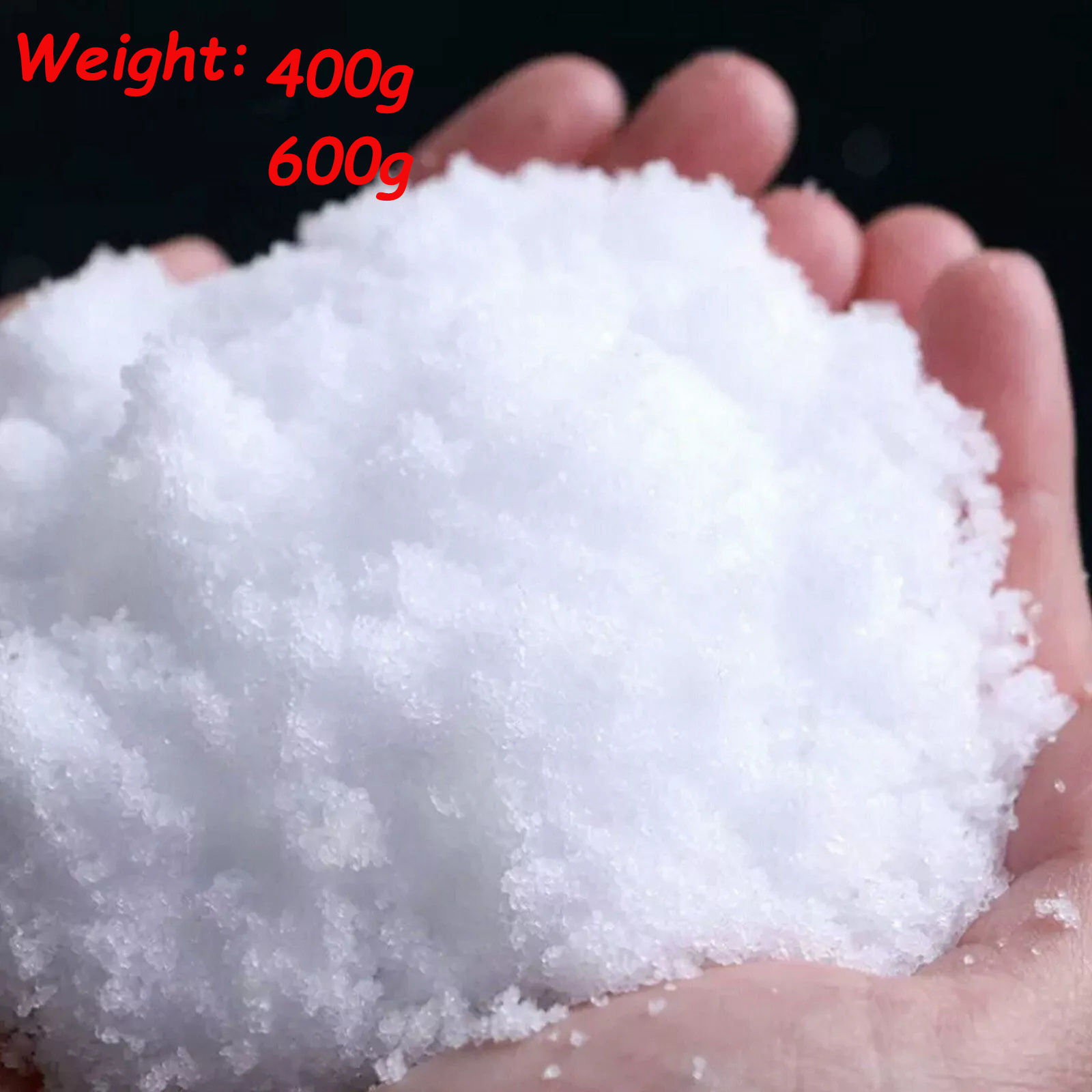 TEMU 400g/600g Artificial Snow Decoration, Instant For Christmas Crafts, Realistic Fire-resistant Dry Snow For Winter Displays And Holiday