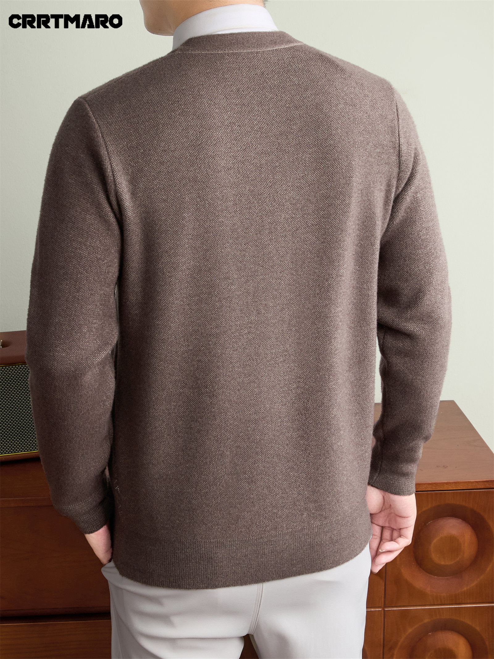 Men'S Thick V-Neck Knit Cardigan, Warm Casual Layering Top for Fall And Winter