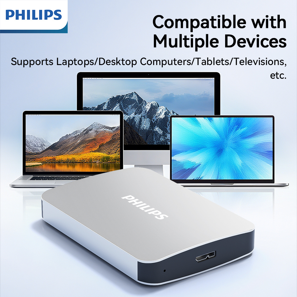 philips business-style large-capacity portable hard drive