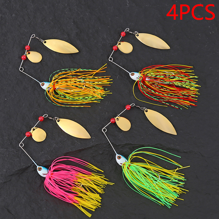 E-shop Set mit 4 Metall Spinnerbaits und Chatterbaits, Gewicht 17G, für Hechtangeln, inklusive Hardbaits und künstliche