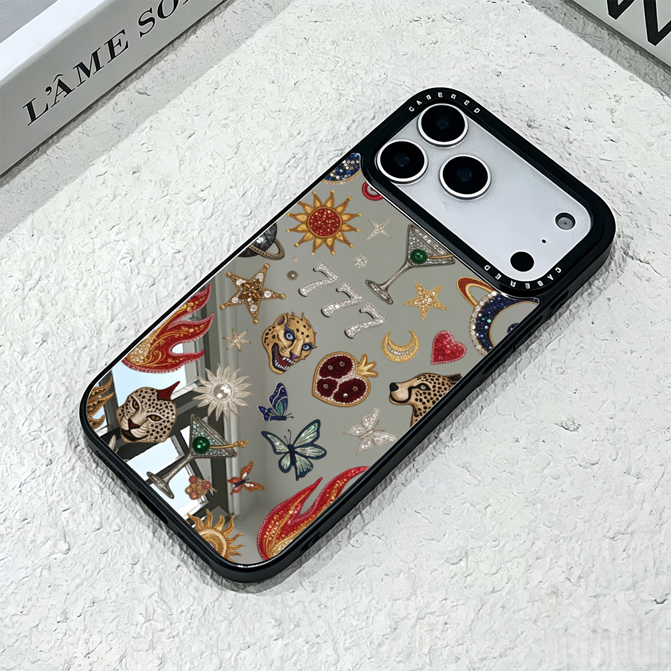TEMU Phone Case - Retro Mysterious Style Printed Mirror Phone Case, Anti-scratch Wear-resistant Anti-drop Individual Creative Protective Cover, Full