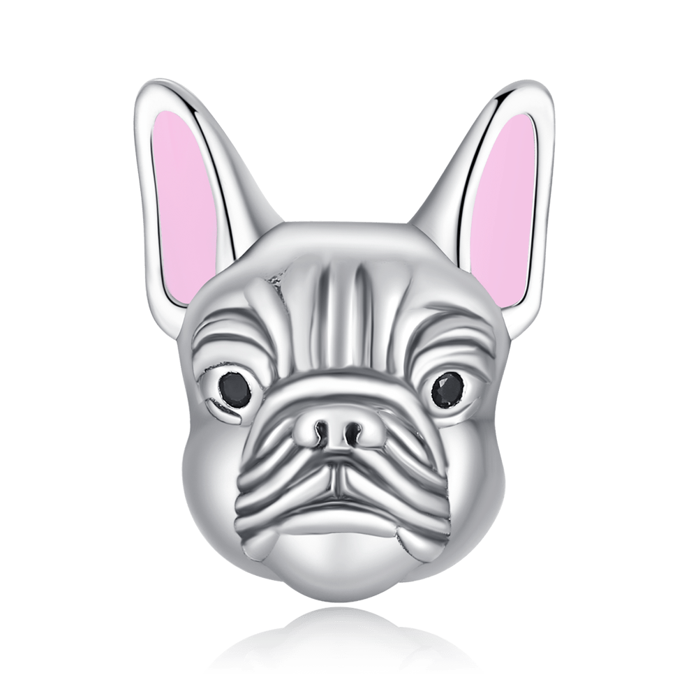 925 Silver Pug Bead Pendant, DIY Charm for Bracelets