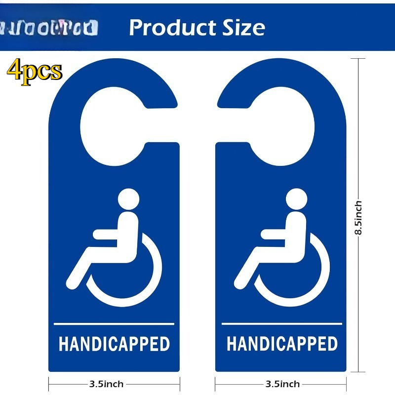 TEMU 4pcs Pvc Handicap Sign Hanger, 3.5×8.5 Inch Universal Placard Holder, Portable Practical Car Door Daily Use Accessories