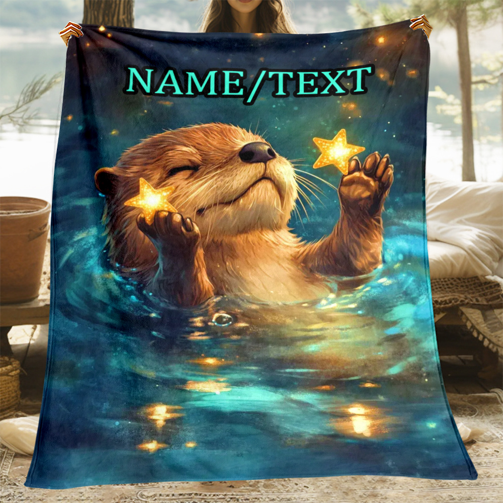 

Customizable Fleece Blanket - 1pc Personalized Name & Hd Printed Flannel For Sofa, Bed, , , , - & Blanket, No Needed, Featherless - For &