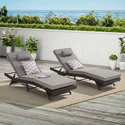 outdoor wicker long reclining chair set of 2 wicker reclining lounge chair lawn sunbathing chairs recliner up to 150 beach poolside garden