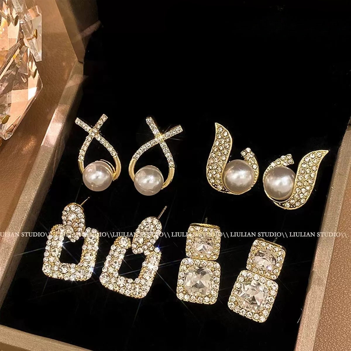 12pcs High-End Imitation Pearl Earring Set