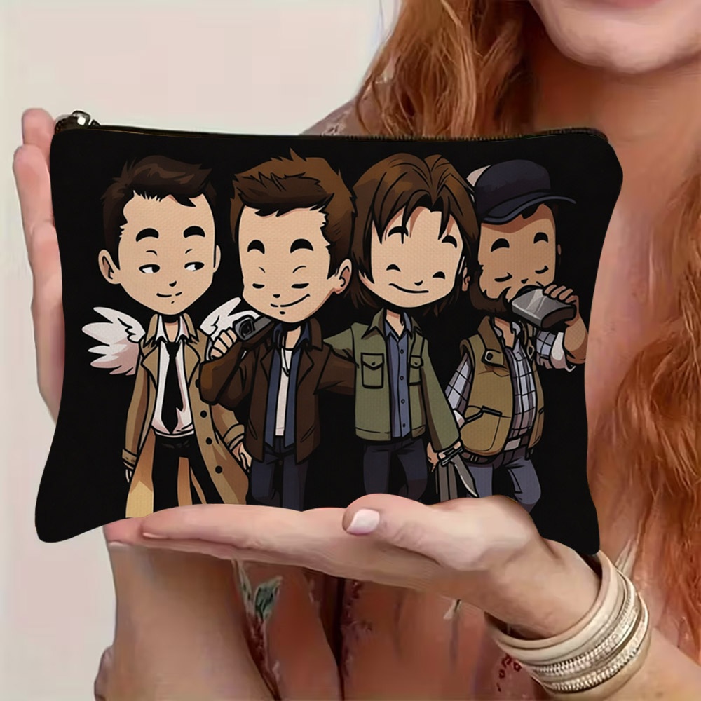 TEMU Supernatural Themed Makeup Bag Suitable For , Supernatural, Gift For Fans, Personal Use, Travel, Daily - Stylish Gift For Her