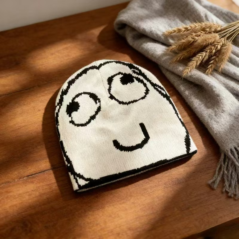 TEMU 7 Styles Face Knitted Beanie, Unisex Warm Winter Funny Hats, Casual Daily & Party Prank Set