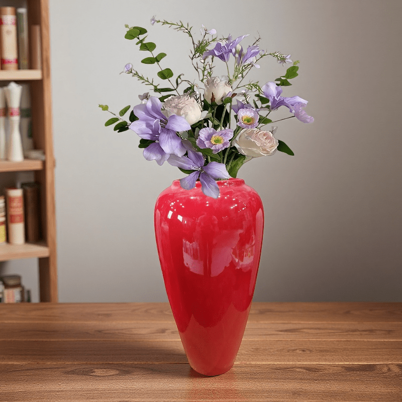 1pc exquisite elegant red ceramic vase excluding plants - Temu