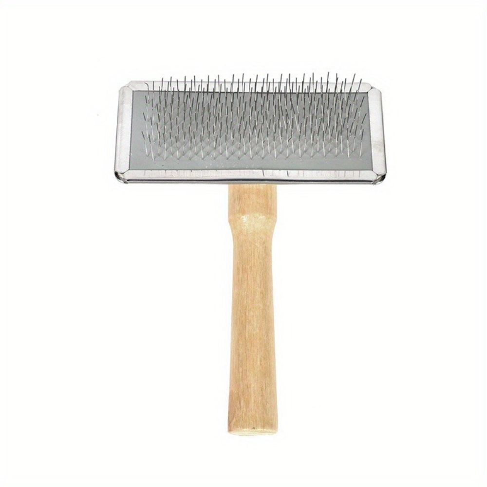 TEMU Professional Comb | Solid Wood Dog Comb - Powerful For Detangling And Removing Loose Hair; Cat Grooming Comb - Anti-static