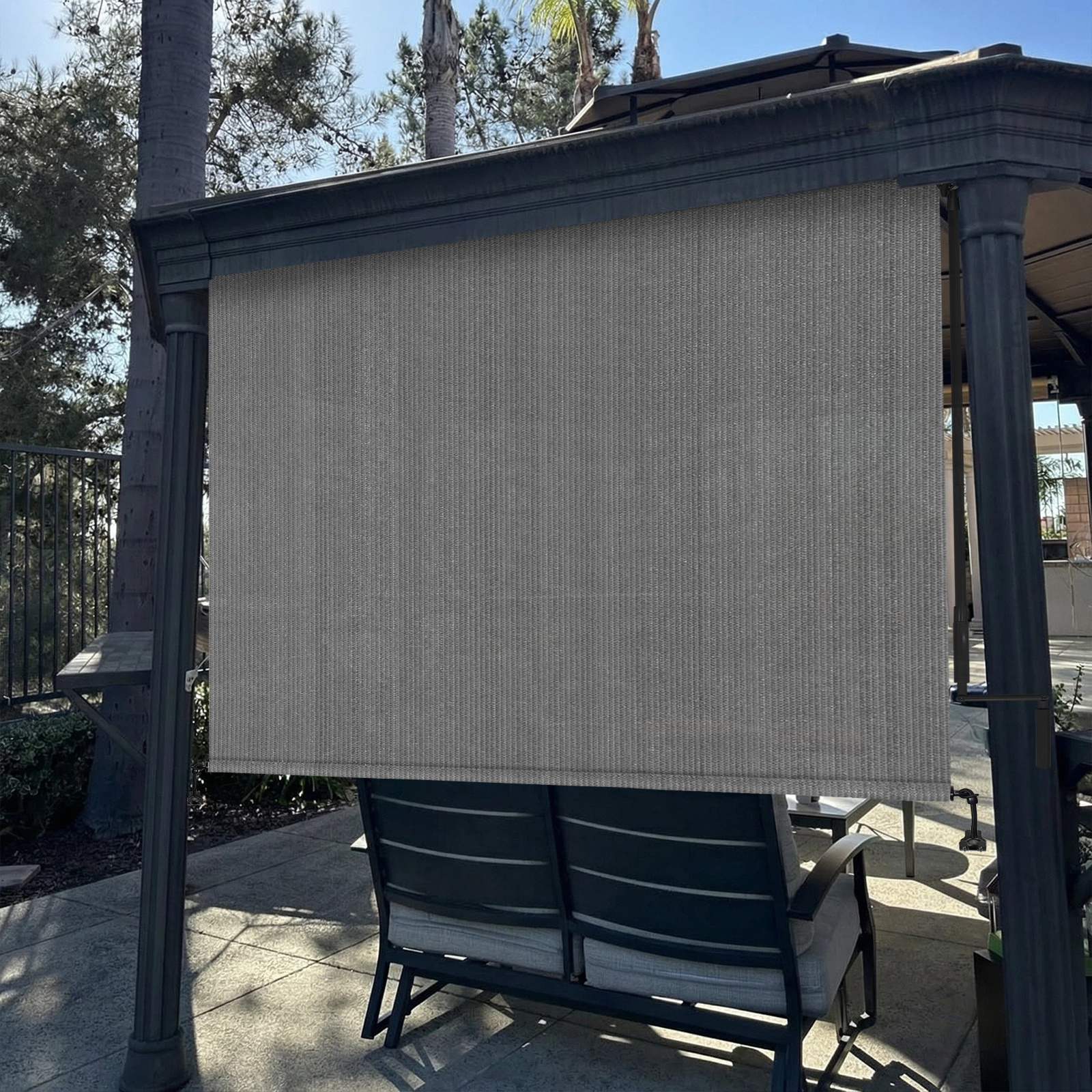 1. .4  Sun Shade Blind for Patio,   Roller Shade with   Hardware for Balcony, Privacy Protection