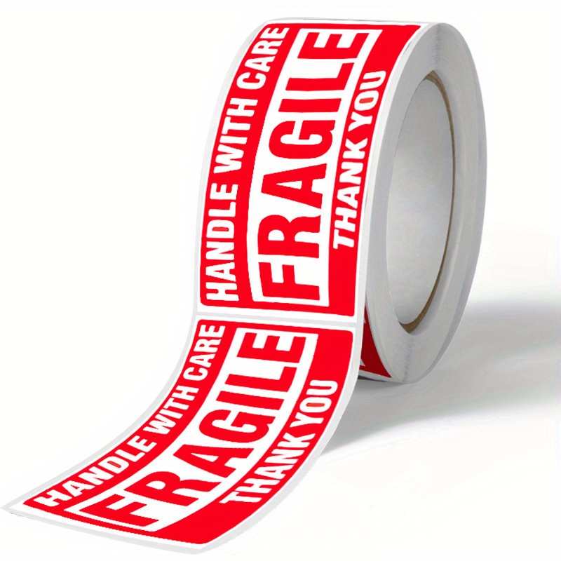 248pcs 1 roll fragile warning stickers with strong   backing self   moving relocation packing and shipping labels protection for glass porcelain and   handle with care do not press or   do not bend