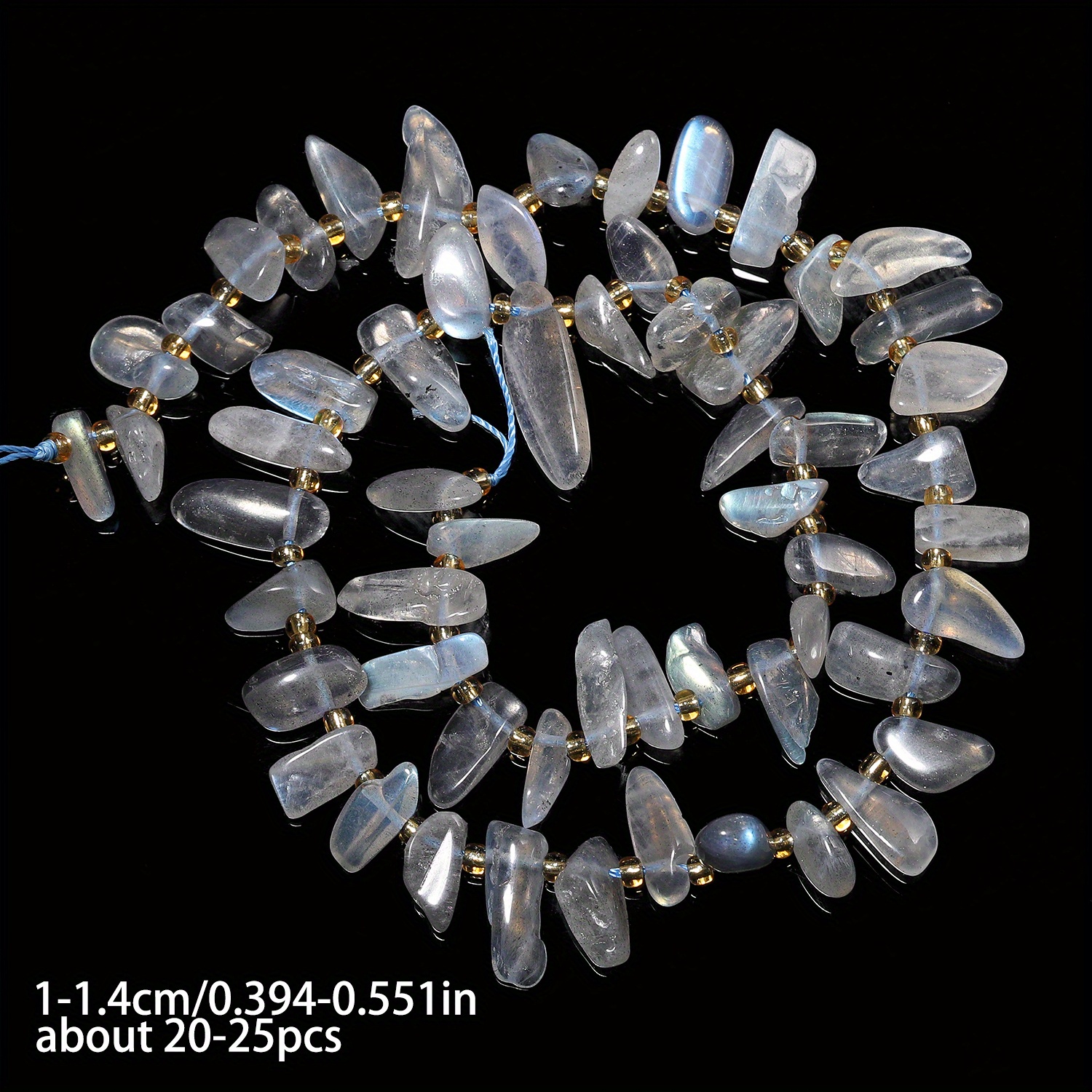 TEMU Perles de de labradorite naturelle de tailles assorties de 10 à 14 mm, avec des géométriques irrégulières, parfaites pour créer vos propres