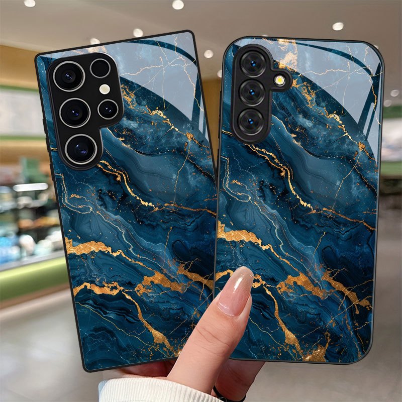 TEMU Coque de téléphone - Coque de téléphone de luxe à motif avec protection d'objectif pour Samsung Galaxy
