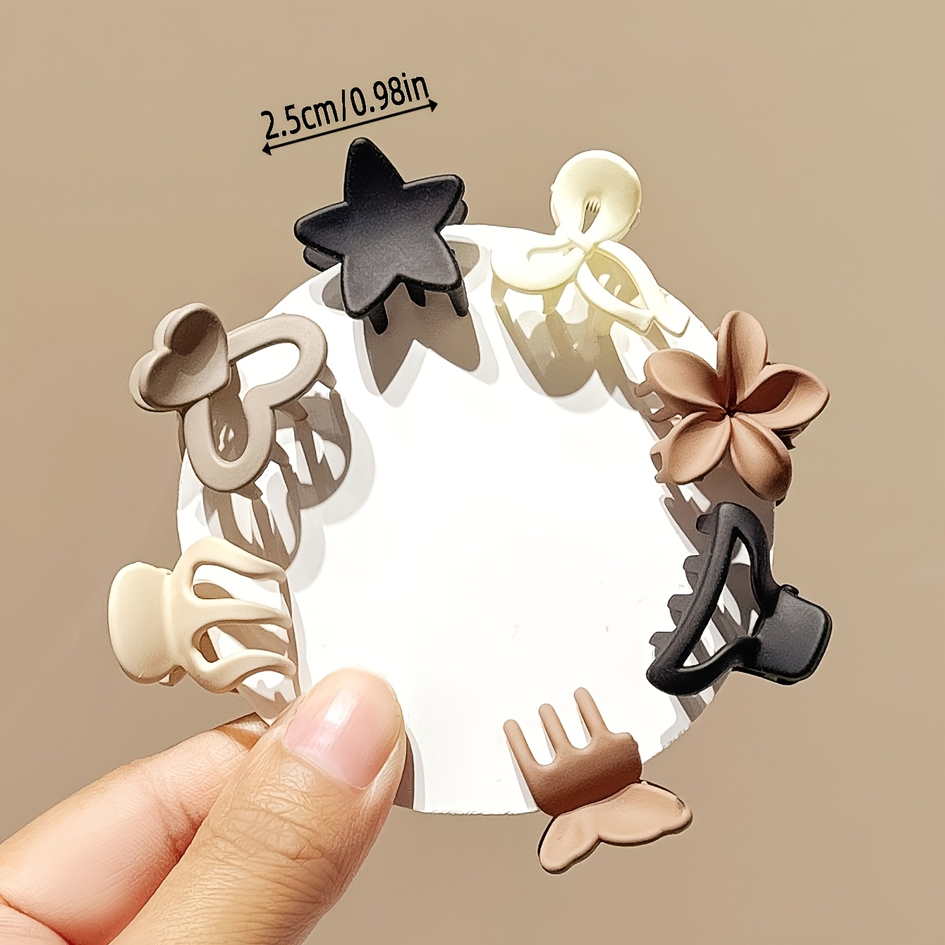 TEMU 5pcs Set Of Random Hair Clips For - Assorted Geometric And Floral Designs, Mixed-color Durable Plastic Hair Accessories, Suitable For Daily Use,
