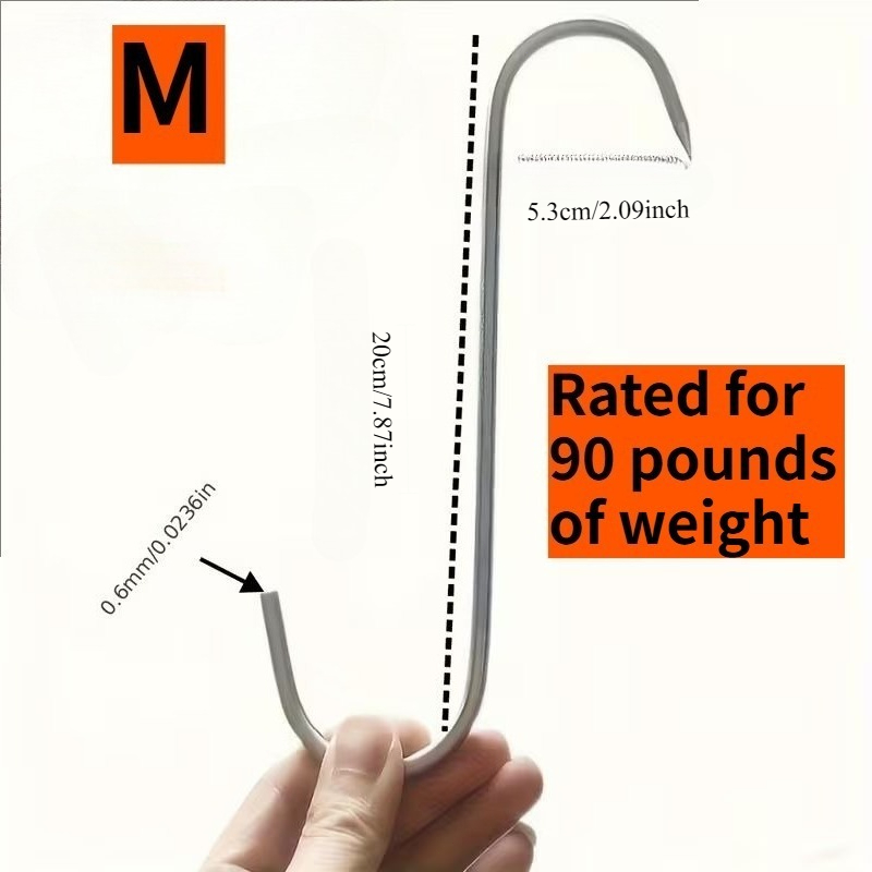 6pcs Stainless Steel S-Shaped Hooks for Heavy Objects