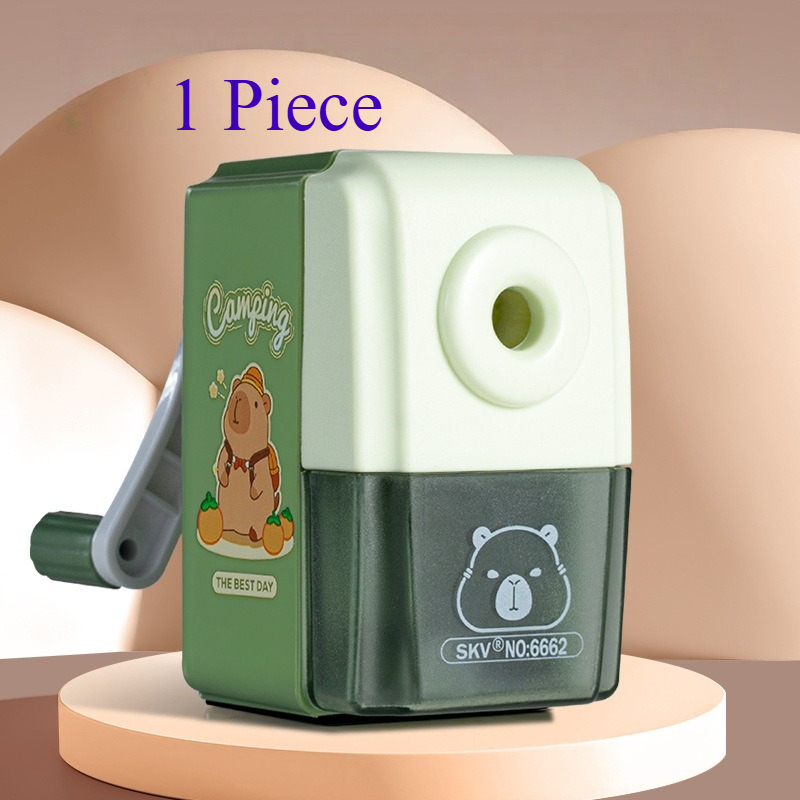 TEMU 1pc Capybara Crank-operated Manual Pencil Sharpener Suitable For Schools, Offices, Homes - Capybara-themed Hand Crank Sharpener With Capybara,