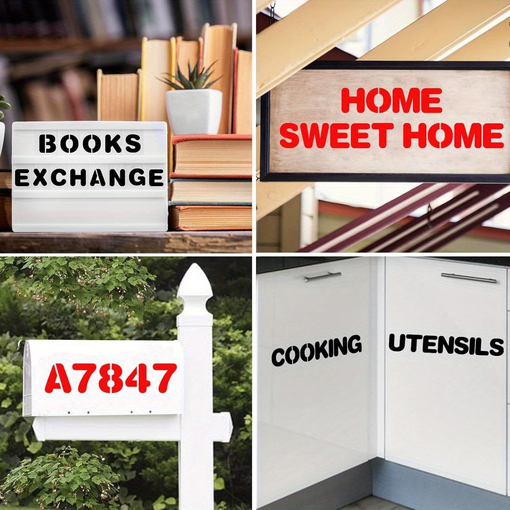 36 Pcs 3 Inch Letter Stencils - Reusable Alphabet Number Stencils For DIY Crafts