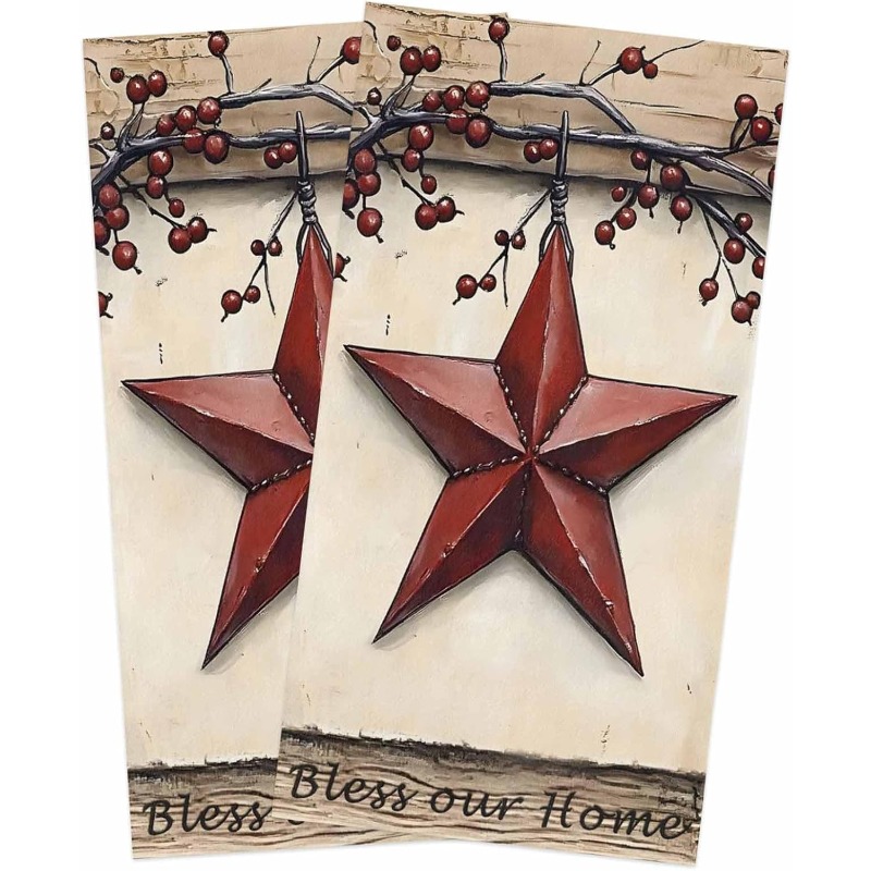 TEMU 2pcs Towels Measuring 18x26 Inches, Featuring Red Designs, Suitable For Kitchen Use As Dish Towels And Dishcloths, Along With A Tea Towel, Berry