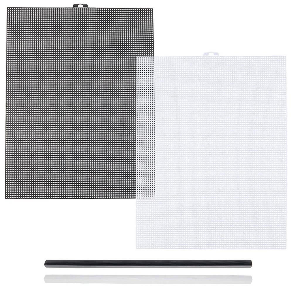 Embroidery Kit with Plastic Mesh Canvas Sheets & Folder Rod
