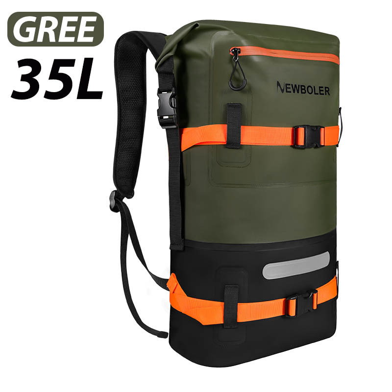 TEMU Sac Sec à Dos NEWBOLER 35L Unisexe, Sac Sec Respirant Robuste à Fermeture en Rouleau, Idéal pour Kayak, Aviron, Motos, Plage, Planche de Surf,
