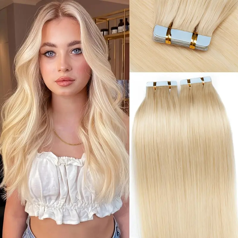 50g 20pcs Of Hair Extensions Made From Human Hair, Featuring Full Ends And In Lengths From 16 To 26 Inches, Color 613#, With A Skin Weft For An , Designed For Women