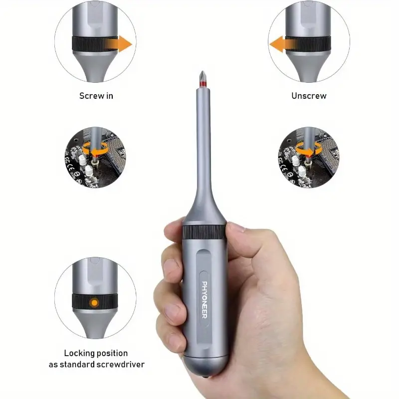 13-in-1 ratcheting screwdriver set with 12 s2 steel driver bits, magnetic storage & converter - heavy-duty aerospace aluminum handle, ratcheting mechanism for smooth torque transfer - cordless operation, ergonomic grip for household & automotive use - ideal for diy, professional tool kit (no power required), ph22 bits, wood cabinets repairs, precision screwdriver set, tool set, screw driver set Product details 5
