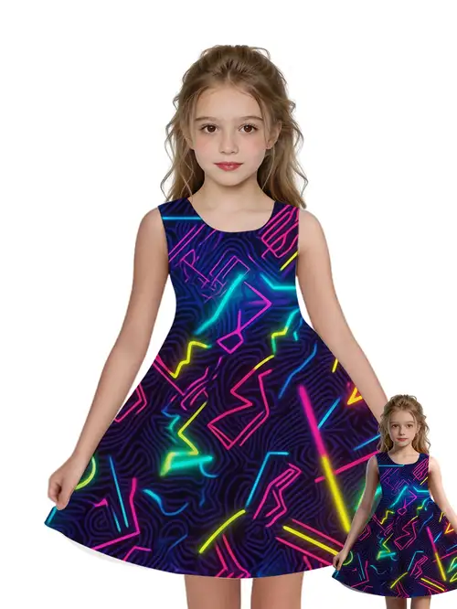 neon dresses for tweens Dance Neon Dress For Girls Lola And The Boys Neon Sequin Ruffle Dress