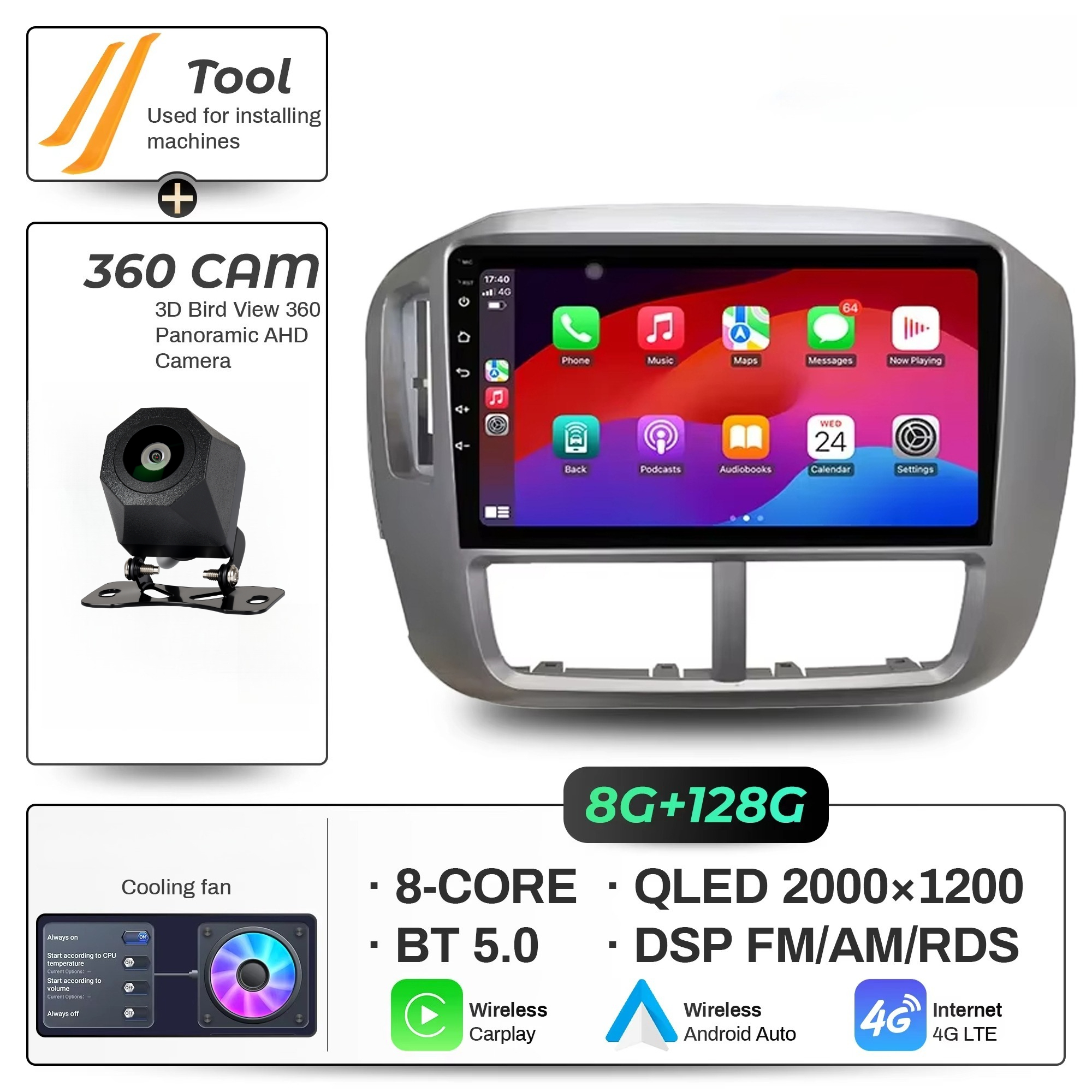 TEMU PODOFO Autoradio 1 Din Écran 4,2 pouces NOUVEAU Multimédia MP3, FM/AM/RDS, Double Fil, AUX, USB, Sortie Subwoofer, Réglage des Basses , Commande
