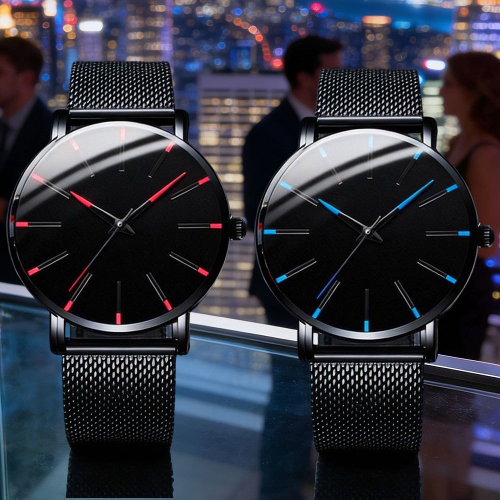 2pcs Business Casual Digital Quartz Watches - Daily Wear For Matching Different Outfits, For Birthdays, Christmas, Graduation Ceremonies, And New Year'