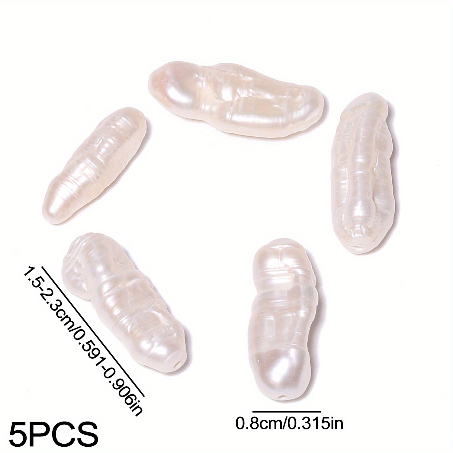 Image of String, 15-23mm Size, Baroque Long Pearl, Suitable For Jewelry Making, Full Sense, A Gift Bracelet Accessory For , Pure Handmade Bracelet Additions