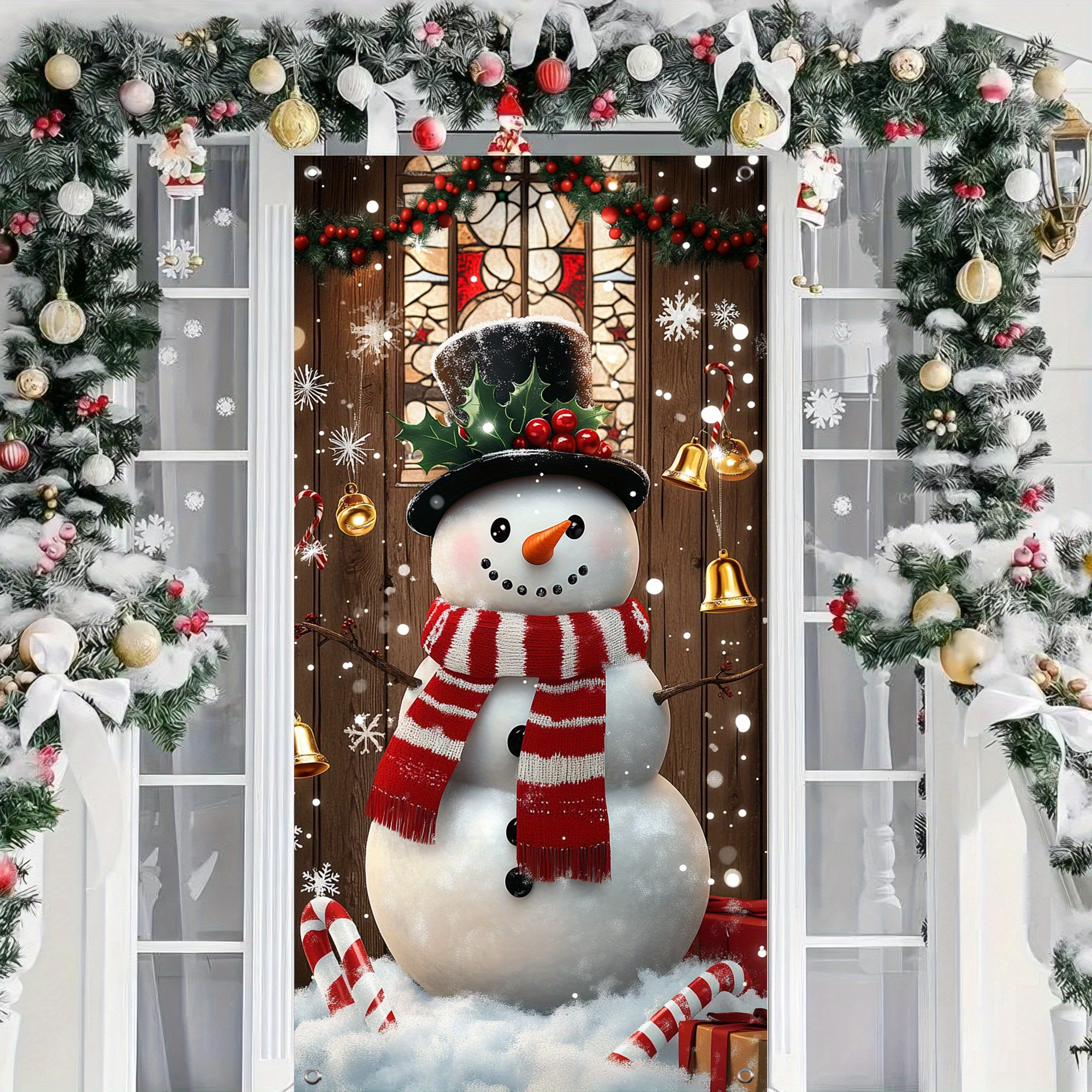 

1pc Polyester Snowman - Universal Decoration, , No Needed For & Use, 89.92cm X 179.83cm