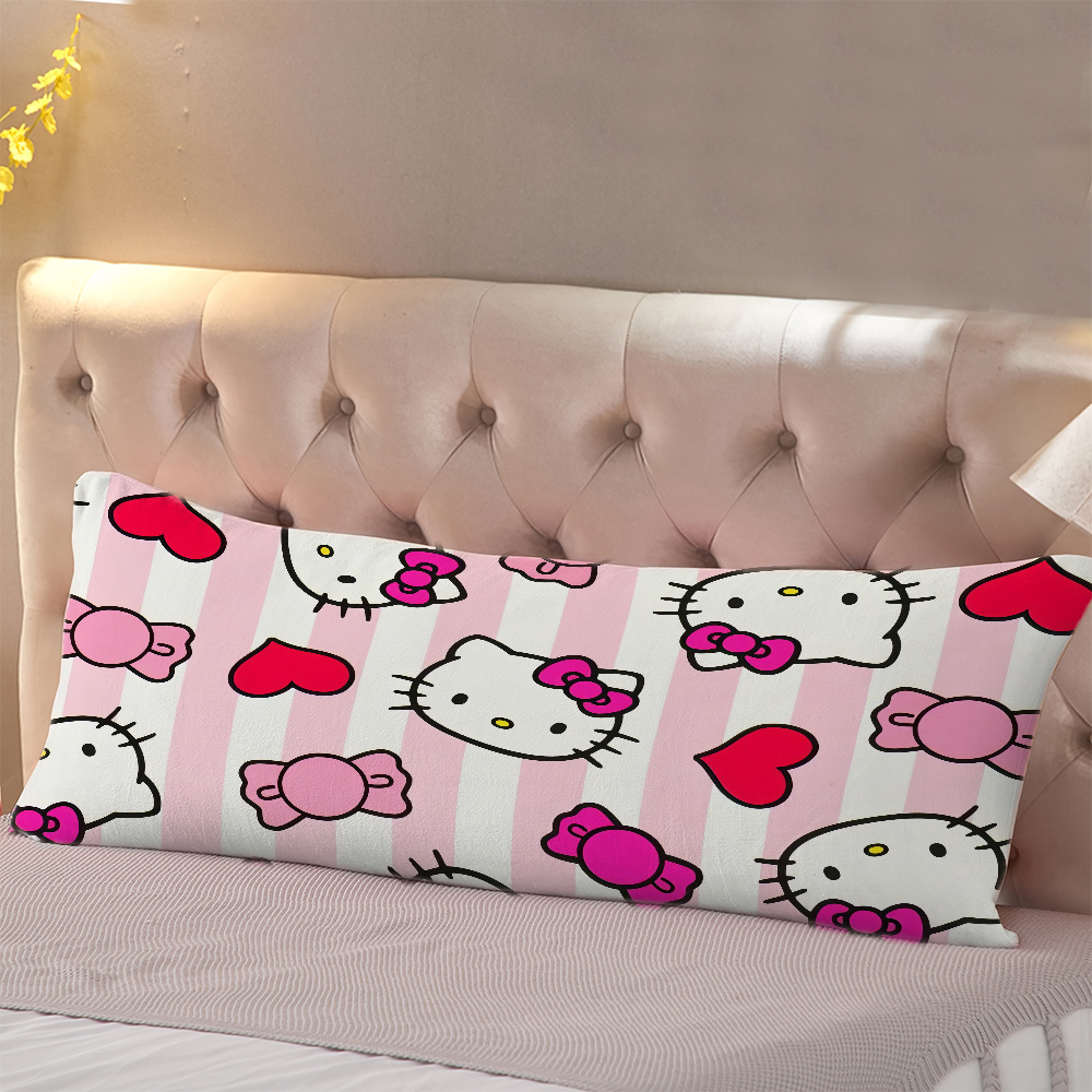 

1pc Sanrio Hello Kitty Body Pillow, 20x54 Inches, Double-sided Printed, , Polyester .00% Cover Material, Zipper Closure, Machine Wash, Color, Contemporary Style