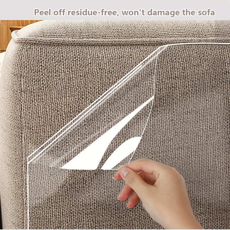 TEMU 2 Rolls - Furniture Scratch Protection Film, Transparent Pvc Material, Durable Anti-cat Scratch Tape, Suitable For Sofas, Doors, And Walls, Pet
