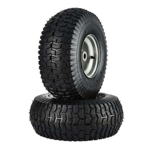 15x6.00-6 Lawn Mower Tire And Wheel Set – 2 Pcs Rubber Riding Mower Tractor Tires – 15x6-6 NHS, GICOOL