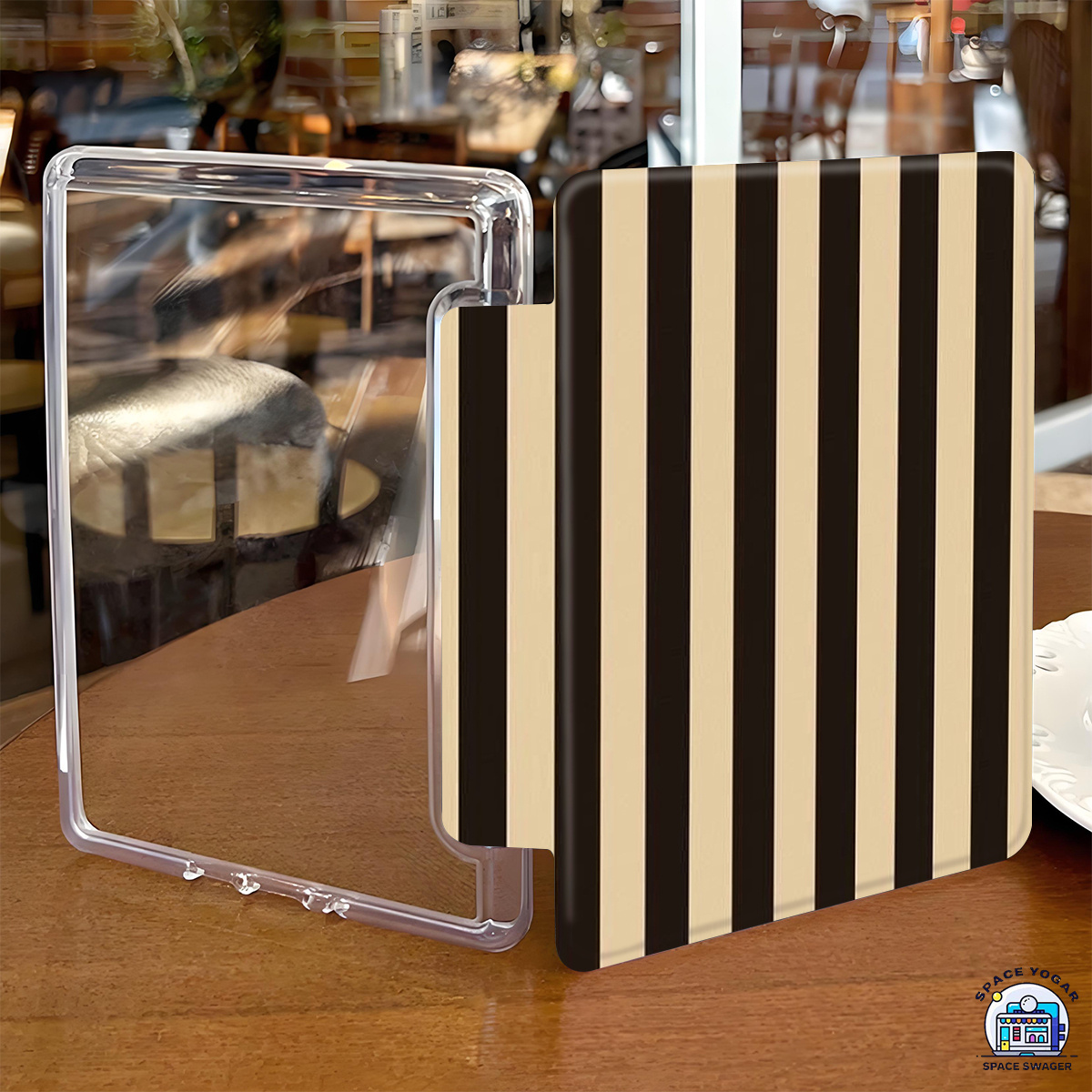 TEMU Striped Pattern Case For 7/6.8/6 Inch Paperwhite(12th/11th/10th/8/7/6/5th Generation-2024/2025)| , And Transparent Tpu Back Cover, Painted