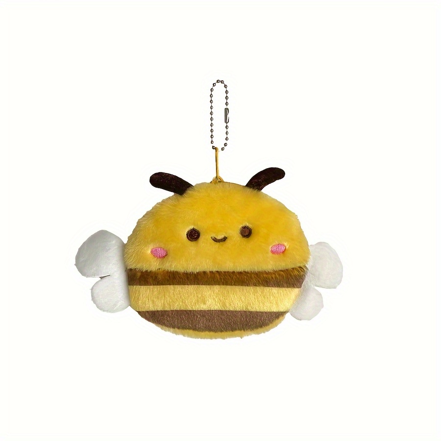 Image of Cartoon Bee Shape Coin Purse, Casual Earphone And Travel Bag, Hand Wash, Positioning Printing-portable Daily Buggy Bag