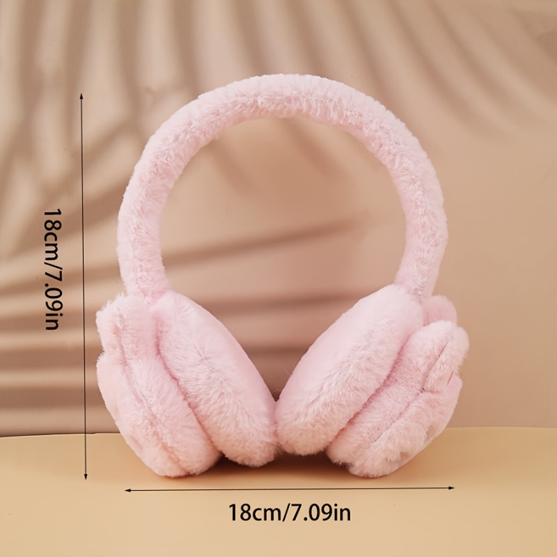 Soft Plush Kitten Ear Warmers - Pink Gray - Hand Wash - Winter Accessory