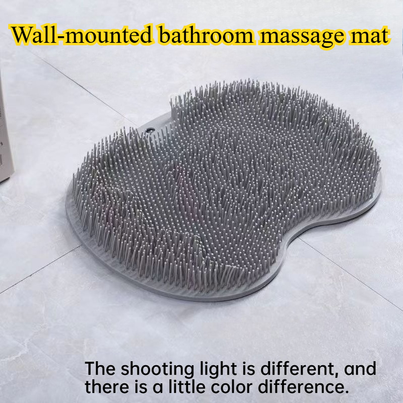 TEMU 1pc Shower Foot Scrubber, Wall-mounted Bathroom Massage Pad, Back Scrubber With Anti-slip Suction Cup, Suitable For Shower Cleaning And Body