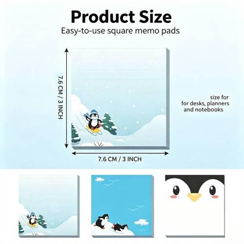 3pcs cute penguin cute self memo office decoration gifts teacher student meetings and office supplies are suitable as gifts