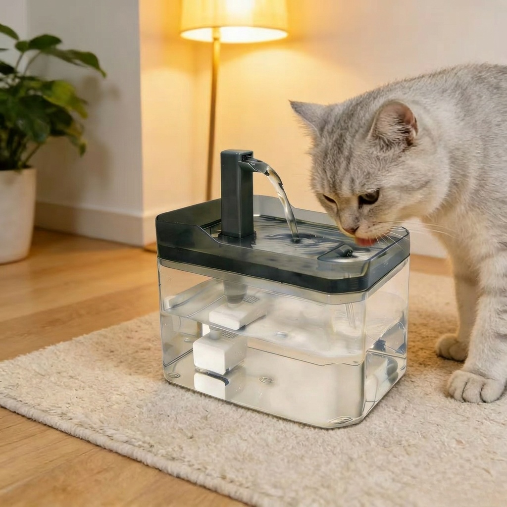 Image of .5l Large Capacity Automatic Pet Water Fountain, In 3 Colors. Usb-powered, No Batteries Required. Features , Safe And Reliable Automatic Water Circulation. For Your Pet From Their Owner