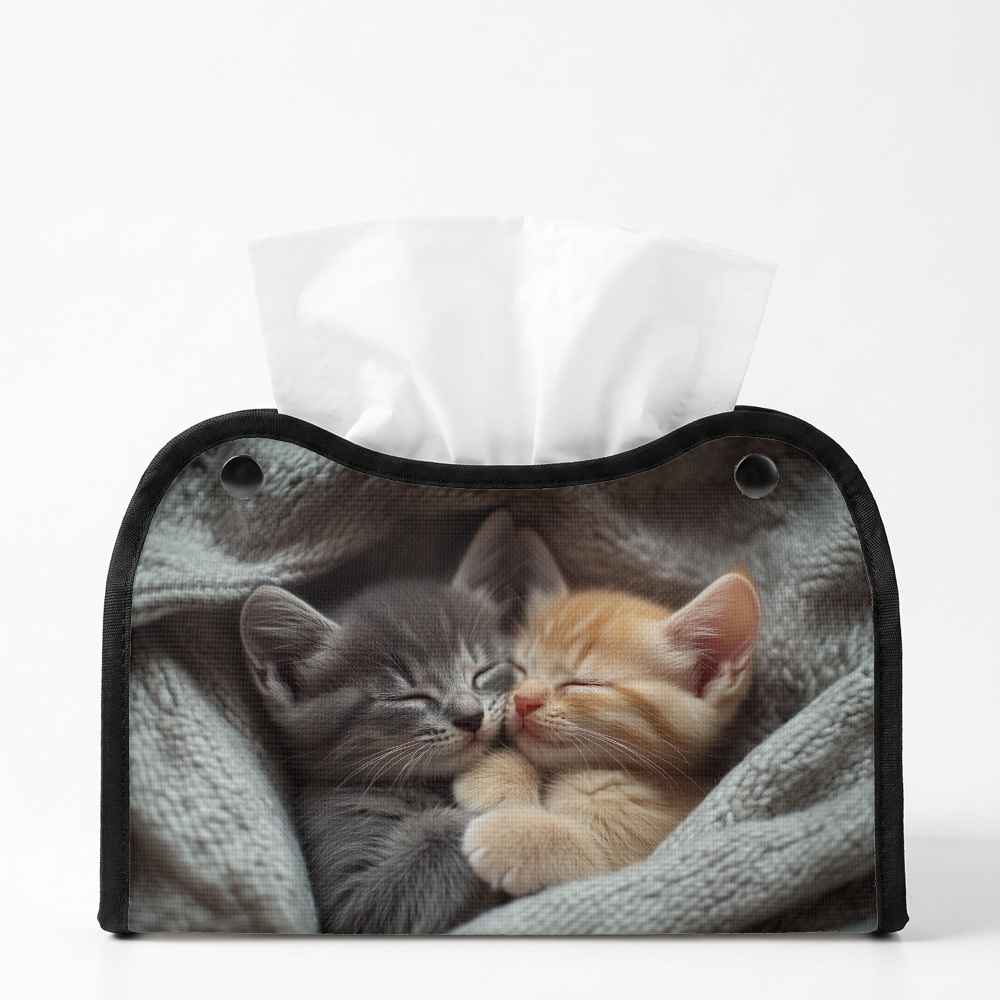 1pc cute realistic tissue box cat animal sleeping portrait multifunctional napkin dispenser for home   decor decorative tissue paper organizer living room bedside table compatible with tissues rolls sheets