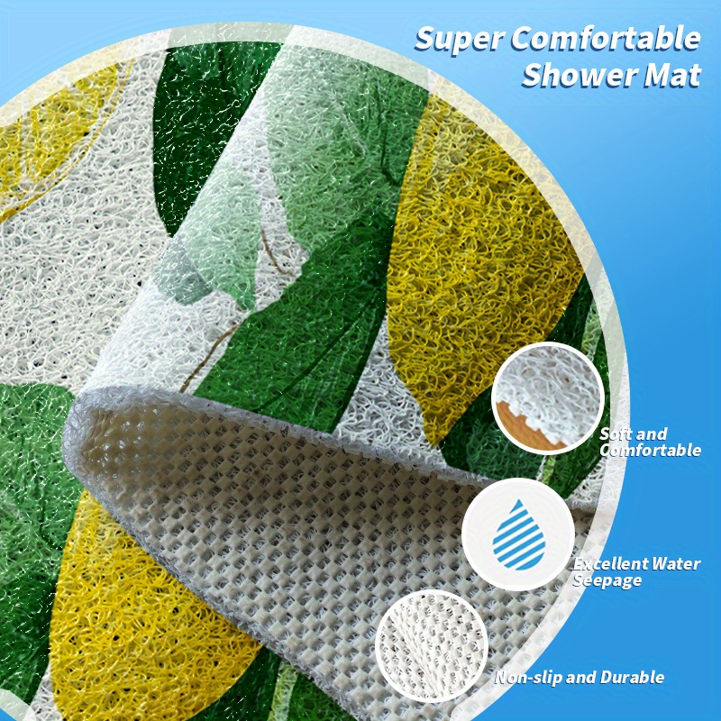 Open PVC Loofah Mat, Non-Slip Bathroom Mat