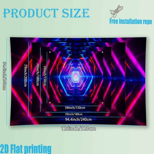 1pc qd glow in the uv light geometric hexagon neon pattern tent tarp lightweight polyester for beach picnics outdoor adventure shade poles not included