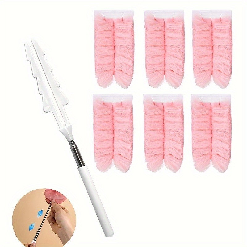 E-shop 7-teiliges Set, Staubwedel-Set, 1x ausziehbarer Stiel, 6 Ersatzstaubtücher, geeignet für Wohnzimmer Möbel